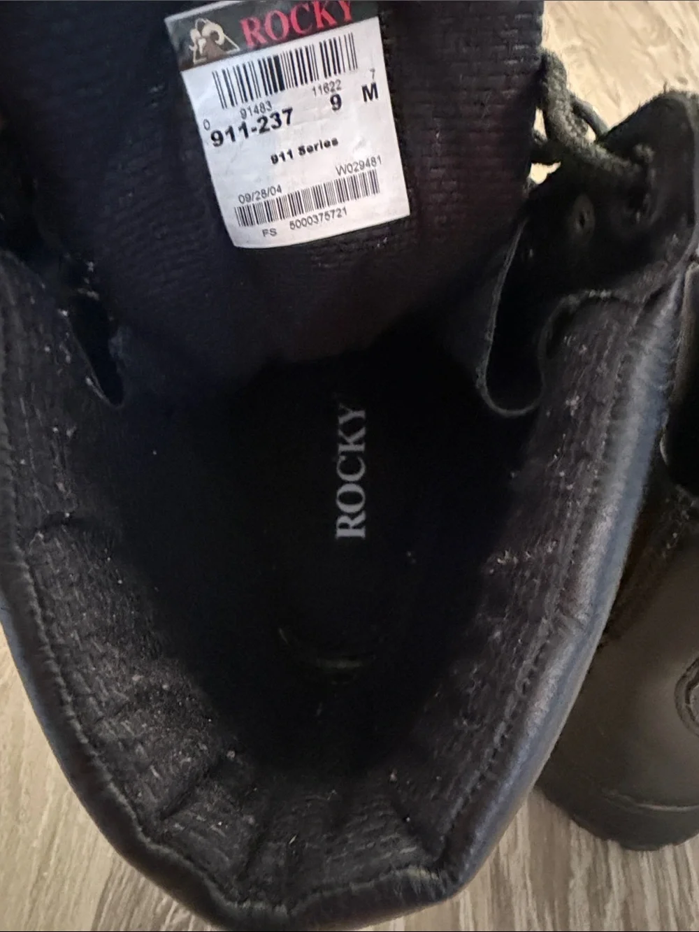 Rocky Black Lace-Up Work Boots Size 9M